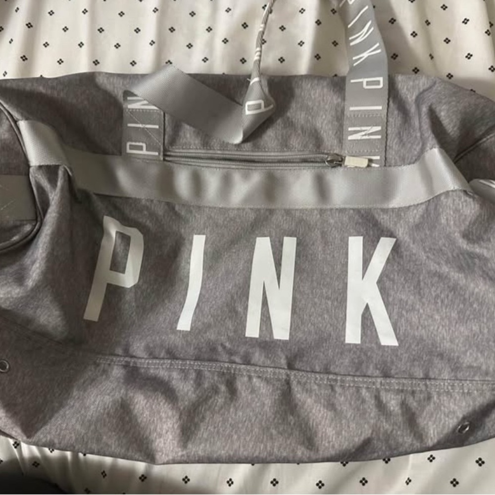 PINK Victoria's Secret Heather Gray Travel Bag